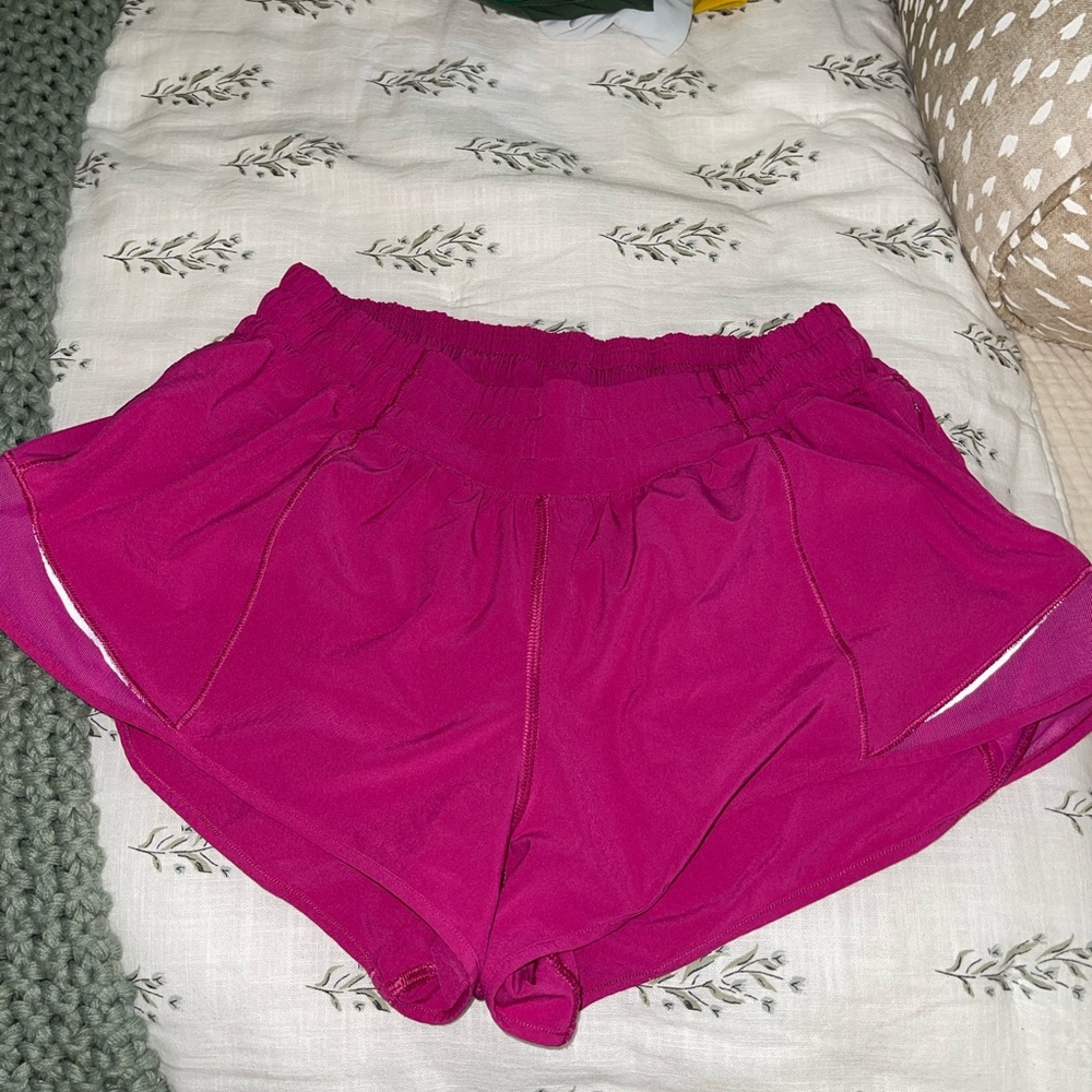 Lululemon Hotty Hot hot pink shorts